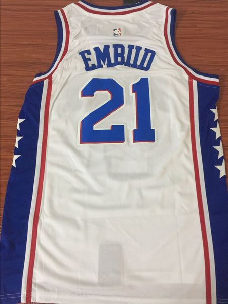 Men 21 Joel Embiid Jersey White Philadelphia 76ers Swingman Jersey Fanatics - fastssd - NBA Jersey - nRevo