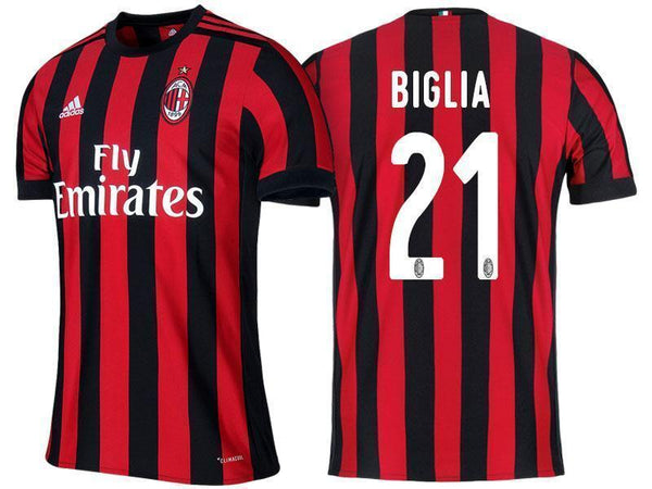 Men 21 Lucas Biglia Jersey Home Soccer AC Milan Jersey 2018 Serie A - fastssd - Soccer Jersey - CrazyKill