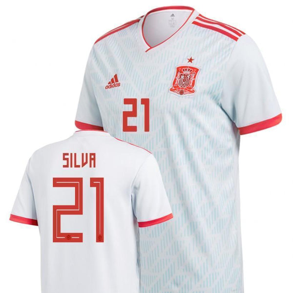 Men #21 Silva Jersey Away Spain National 2018 FIFA World Cup - fastssd - Soccer Jersey - CrazyKill