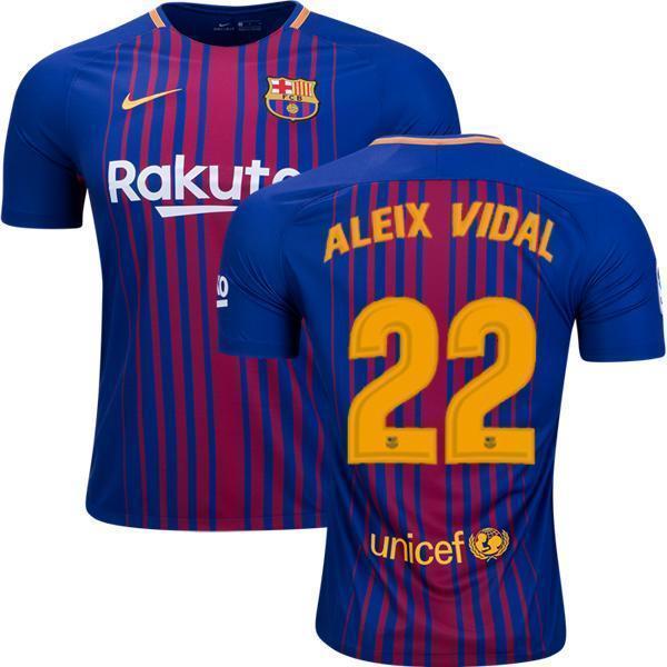Men 22 Aleix Vidal Jersey Soccer Barcelona Jersey 2018 La Liga - fastssd - Soccer Jersey - CrazyKill