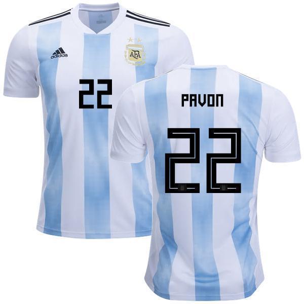 Men #22 Cristian Pavon Jersey Argentina National 2018 FIFA World Cup Player - fastssd - Soccer Jersey - CrazyKill