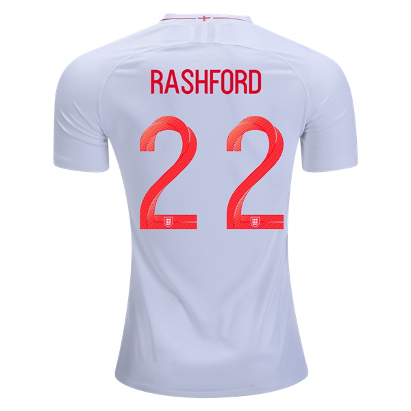 Men #22 Rashford Jersey Home England National 2018 FIFA World Cup - fastssd - Soccer Jersey - CrazyKill