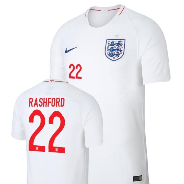 Men #22 Rashford Jersey Home England National 2018 FIFA World Cup - fastssd - Soccer Jersey - CrazyKill