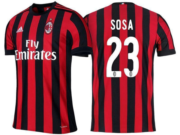 Men 23 Jose Sosa Jersey Home Soccer AC Milan Jersey 2018 Serie A - fastssd - Soccer Jersey - CrazyKill