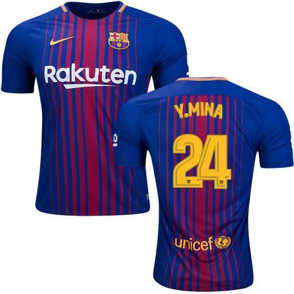 Men 24 Yerry Mina Jersey Soccer Barcelona Jersey 2018 La Liga - fastssd - Soccer Jersey - CrazyKill