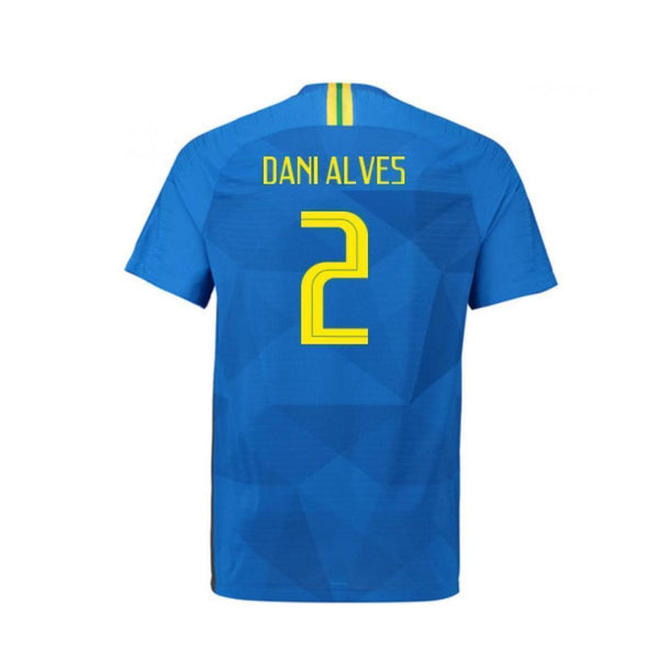 Men #2 Dani Alves Jersey Away Brazil National 2018 FIFA World Cup - fastssd - Soccer Jersey - CrazyKill