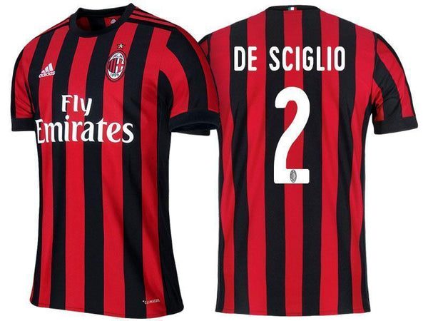 Men 2 Mattia De Sciglio Jersey Home Soccer AC Milan Jersey 2018 Serie A - fastssd - Soccer Jersey - CrazyKill