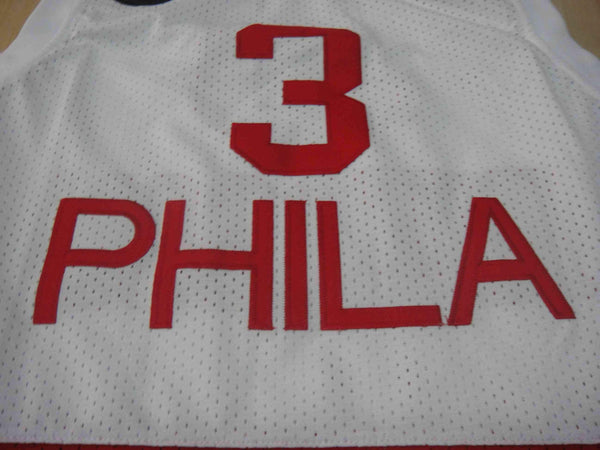 Men 3 Allen Iverson Jersey White&Red Philadelphia 76ers Jersey Swingman - fastssd - NBA Jersey - nRevo
