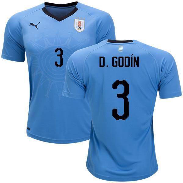 Men 3 Diego Godin Jersey Soccer Uruguay Jersey World Cup 2018 Jersey - fastssd - Soccer Jersey - CrazyKill