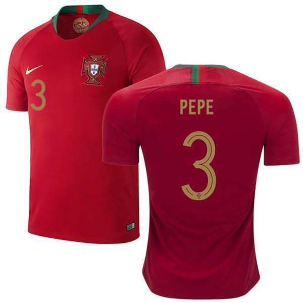 Men #3 Pepe Jersey Home Portugal National 2018 FIFA World Cup - fastssd - Soccer Jersey - CrazyKill