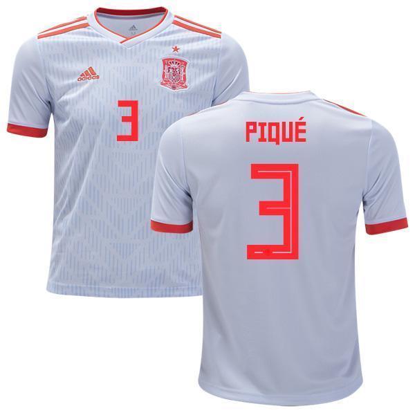 Men #3 Pique Jersey Away Spain National 2018 FIFA World Cup - fastssd - Soccer Jersey - CrazyKill