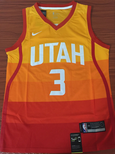 Men 3 Rubio Jazz Jersey City edition Yellow Orange Utah Jazz Jersey Fanatics - fastssd - NBA Jersey - nRevo