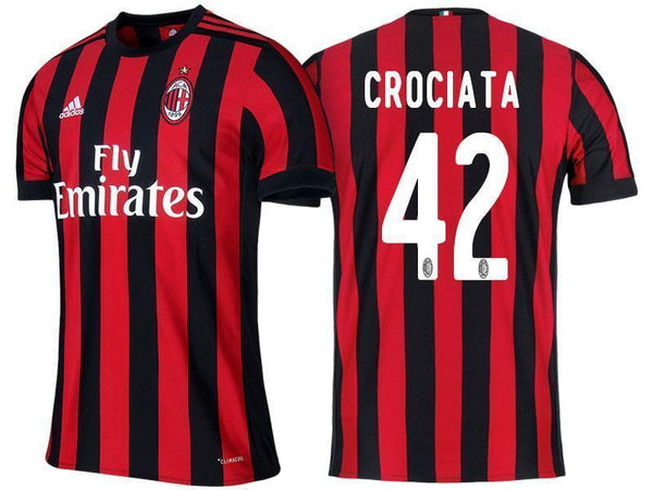 Men 42 Giovanni Crociata Jersey Home Soccer AC Milan Jersey 2018 Serie A - fastssd - Soccer Jersey - CrazyKill