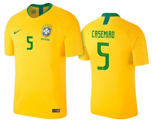 Men #5 Casemino Jersey Home Brazil National 2018 FIFA World Cup - fastssd - Soccer Jersey - CrazyKill