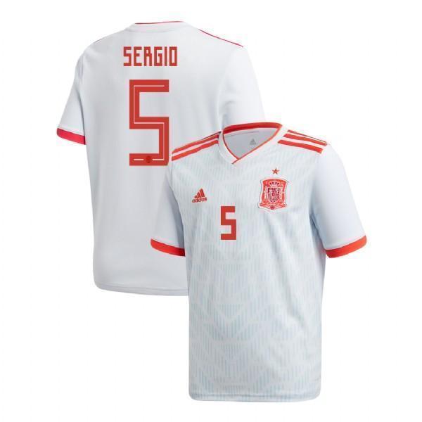 Men #5 Sergio Jersey Away Spain National 2018 FIFA World Cup - fastssd - Soccer Jersey - CrazyKill