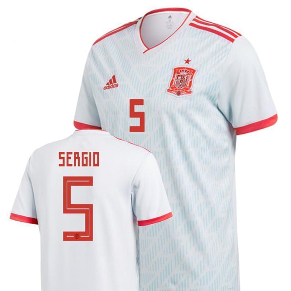 Men #5 Sergio Jersey Away Spain National 2018 FIFA World Cup - fastssd - Soccer Jersey - CrazyKill