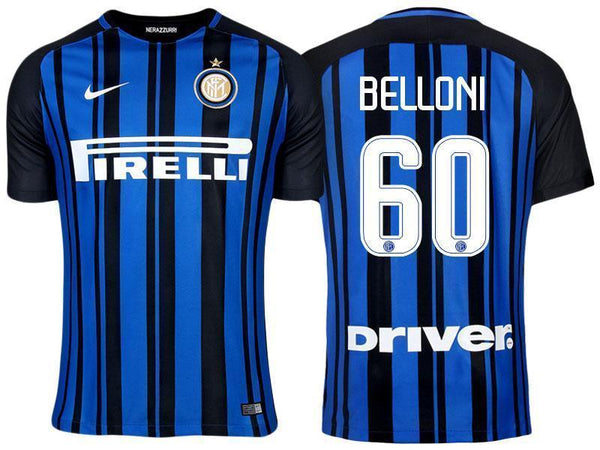 Men 60 Niccolo Belloni Jersey Home Soccer Inter Milan FC Jersey 2018 Serie A - fastssd - Soccer Jersey - CrazyKill