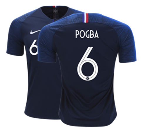 Men #6 Paul Pogba Jersey Blue France National 2018 FIFA World Cup - fastssd - Soccer Jersey - CrazyKill