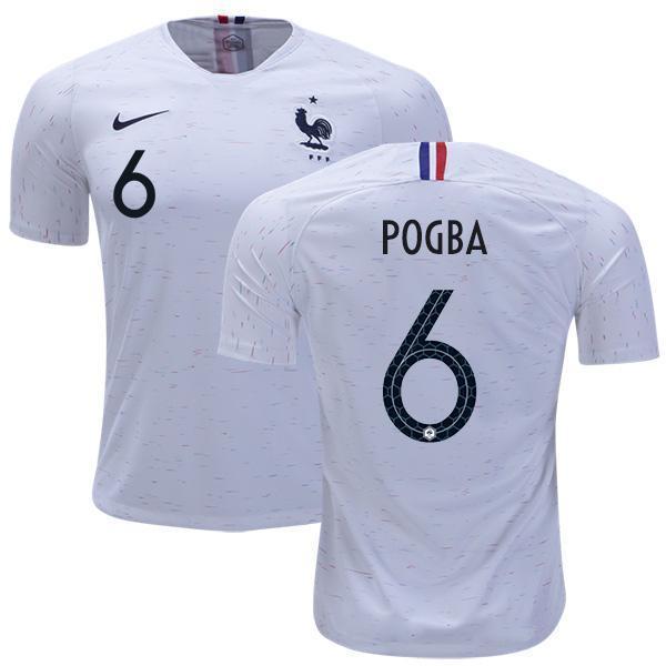 Men #6 Paul Pogba Jersey White France National 2018 FIFA World Cup - fastssd - Soccer Jersey - CrazyKill