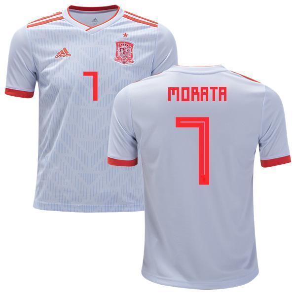 Men #7 Álvaro Morata Jersey Away Spain National 2018 FIFA World Cup - fastssd - Soccer Jersey - CrazyKill