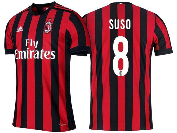 Men 8 Suso Jersey Home Soccer AC Milan Jersey 2018 Serie A - fastssd - Soccer Jersey - CrazyKill