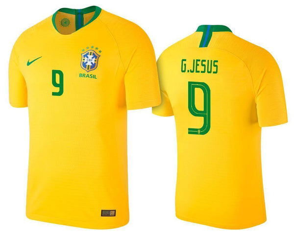 Men #9 G.Jesus Jersey Home Brazil National 2018 FIFA World Cup - fastssd - Soccer Jersey - CrazyKill