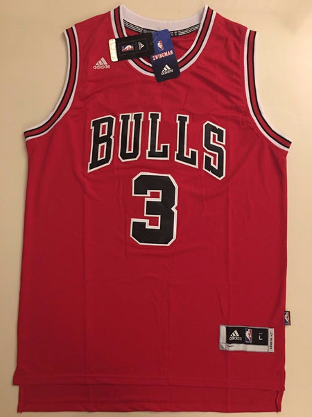 Men 3 Dwyane Wade Jersey Red Chicago Bulls jersey Throwback Swingman - fastssd - NBA Jersey - nRevo