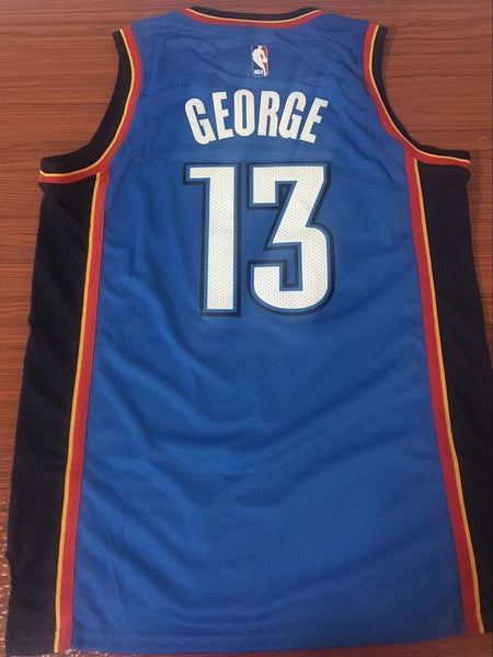 Men OKC 13 Paul George Jersey Blue Oklahoma City Thunder Swingman Fanatics - fastssd - NBA Jersey - nRevo