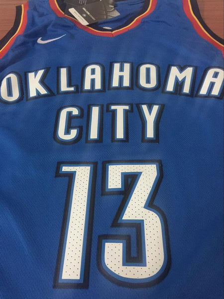 Men OKC 13 Paul George Jersey Blue Oklahoma City Thunder Swingman Fanatics - fastssd - NBA Jersey - nRevo