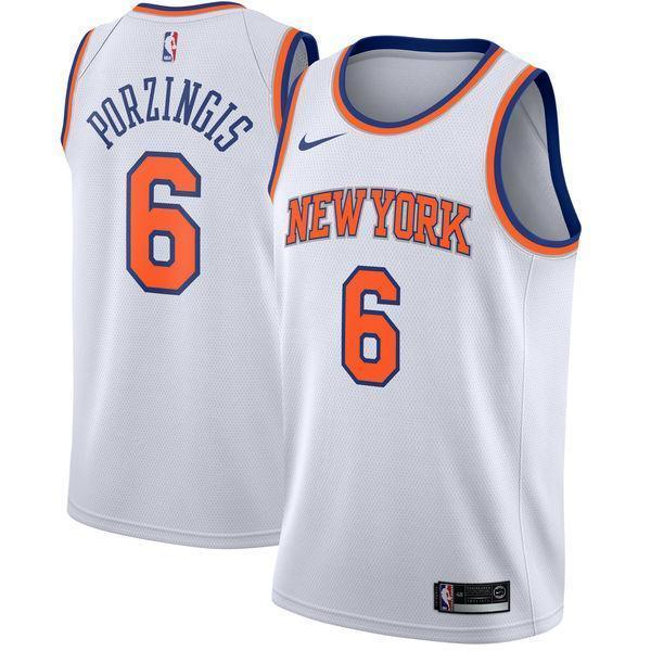 Men 6 Kristaps Porzingis Jersey New York Knicks Jersey White Fanatics - fastssd - NBA Jersey - nRevo