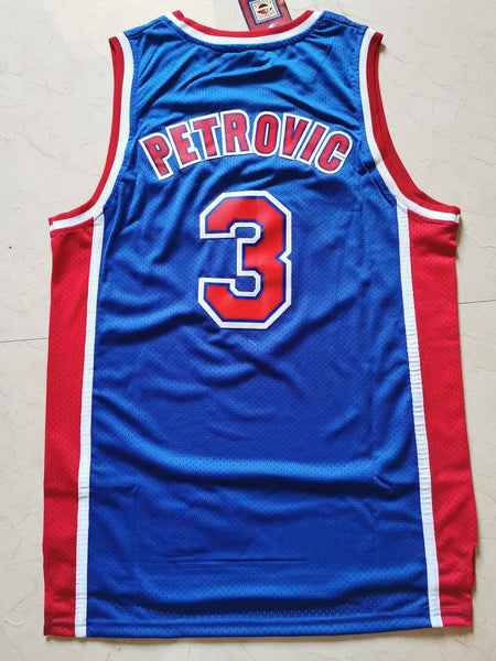 Men 03 Drazen Petrovic Jersey Blue Brooklyn Nets Jersey Hardwood Classics - fastssd - NBA Jersey - nRevo