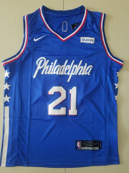 Men 21 Joel Embiid Jersey Blue Philadelphia 76ers Jersey Swingman Fanatics - fastssd - NBA Jersey - nRevo