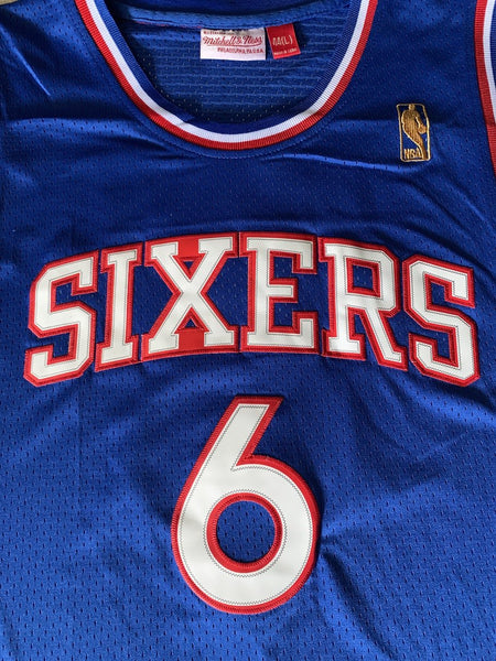 Men 06 Julius Erving Jersey Blue Philadelphia 76ers Jersey Hardwood Classic