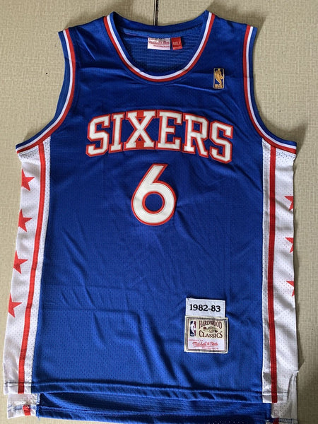 Men 06 Julius Erving Jersey Blue Philadelphia 76ers Jersey Hardwood Classic