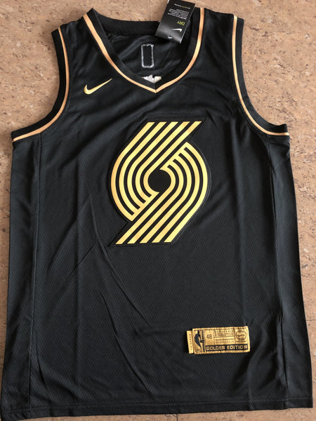 Men 0 Damian Lillard Jersey Black Portland Trail Blazers Jersey Golden Edition - fastssd - NBA Jersey - nRevo