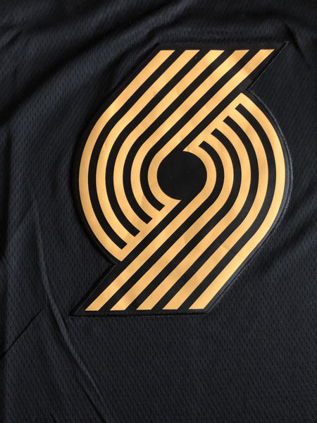 Men 0 Damian Lillard Jersey Black Portland Trail Blazers Jersey Golden Edition - fastssd - NBA Jersey - nRevo