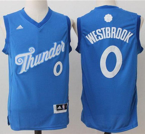 Men 0 Russell Westbrook Jersey Christmas Blue Oklahoma City Thunder - fastssd - NBA Jersey - nRevo