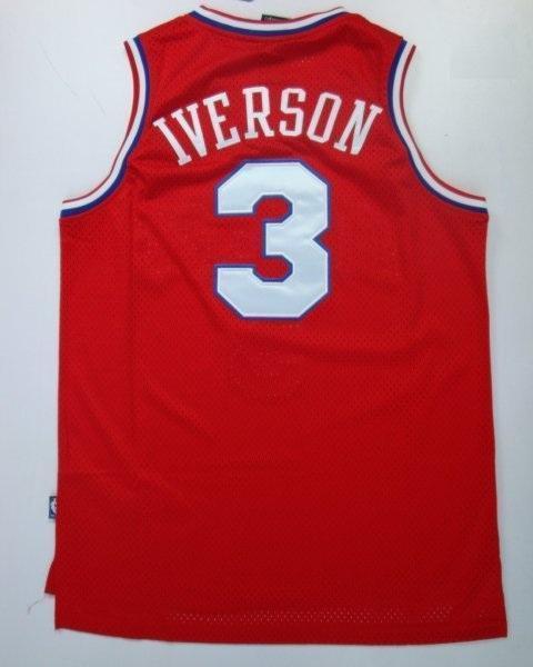 Men 3 Allen Iverson Jersey Red Philadelphia 76ers Jersey Fanatics - fastssd - NBA Jersey - nRevo