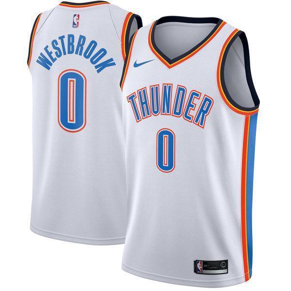 Men 0 Russell Westbrook Swingman Jersey White Oklahoma City Thunder Jersey - fastssd - NBA Jersey - nRevo