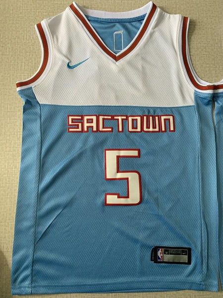 Men 05 De Aaron Fox Jersey Blue Sacramento Kings Jersey Swingman Fanatics
