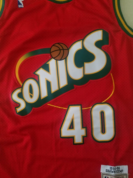 Men 40 Shawn Kemp Jersey Red Seattle Supersonics Jersey Hardwood Classics - fastssd - NBA Jersey - nRevo