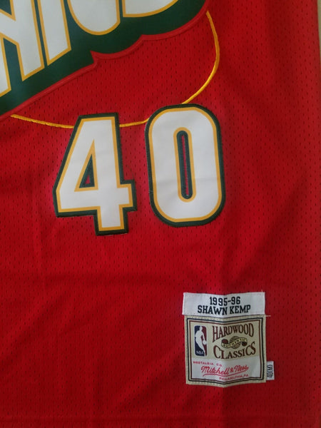 Men 40 Shawn Kemp Jersey Red Seattle Supersonics Jersey Hardwood Classics - fastssd - NBA Jersey - nRevo