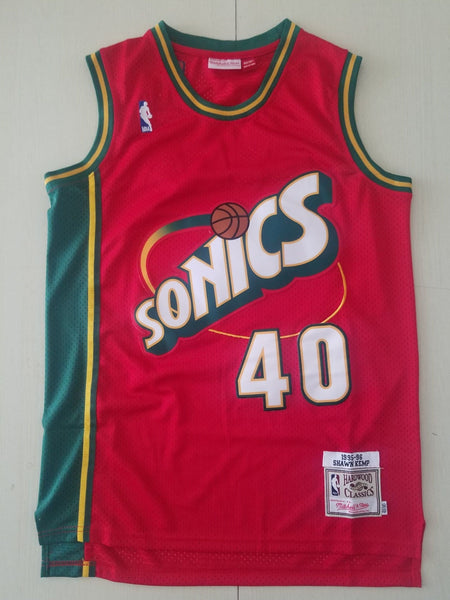 Men 40 Shawn Kemp Jersey Red Seattle Supersonics Jersey Hardwood Classics - fastssd - NBA Jersey - nRevo