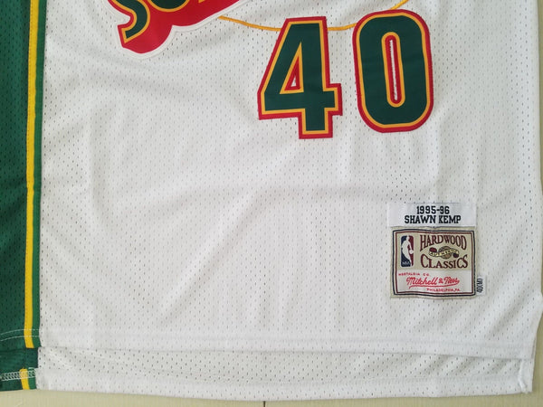 Men 40 Shawn Kemp Jersey White Seattle Supersonics Jersey Hardwood Classics - fastssd - NBA Jersey - nRevo