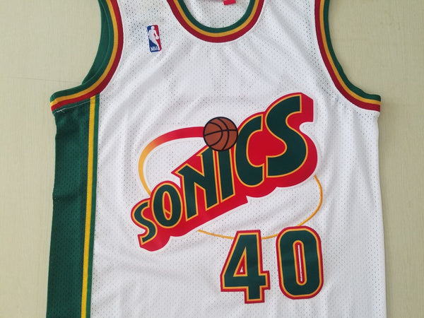 Men 40 Shawn Kemp Jersey White Seattle Supersonics Jersey Hardwood Classics - fastssd - NBA Jersey - nRevo