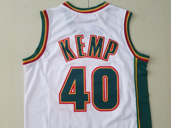 Men 40 Shawn Kemp Jersey White Seattle Supersonics Jersey Hardwood Classics - fastssd - NBA Jersey - nRevo