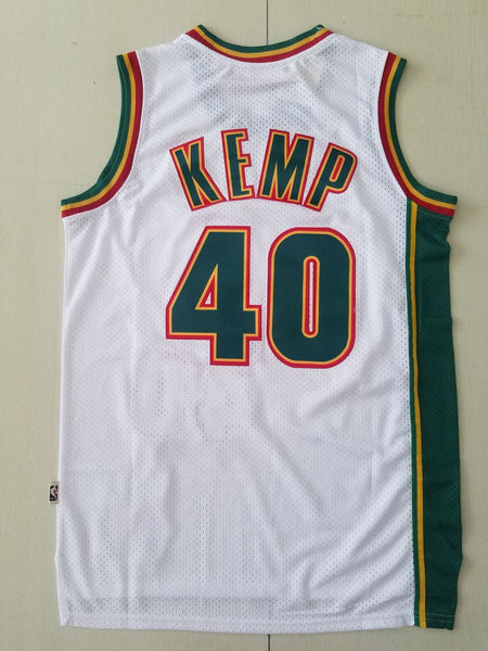 Men 40 Shawn Kemp Jersey White Seattle Supersonics Jersey Hardwood Classics - fastssd - NBA Jersey - nRevo
