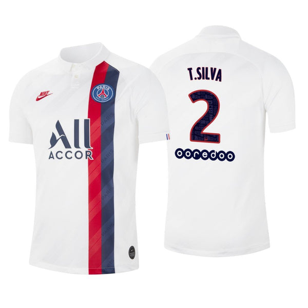 Men 02 Thiago Silva Jersey White Away Paris Saint Germain Jersey Ligue 1 2020 - fastssd - Soccer Jersey - CrazyKill