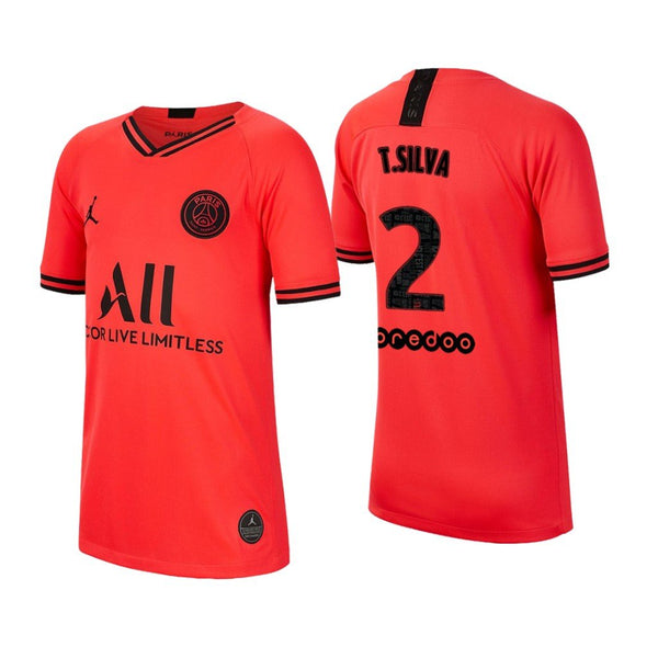 Men 02 Thiago Silva Jersey Orange Third Paris Saint Germain Jersey Ligue 1 2020 - fastssd - Soccer Jersey - CrazyKill