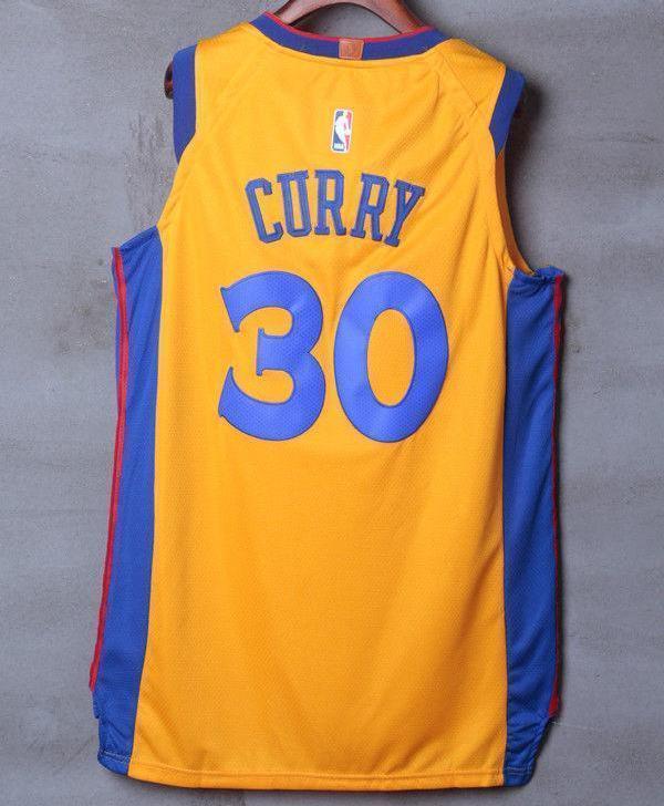 Men 30 Stephen Curry the Bay Jersey Yellow Golden State Warriors Player - fastssd - NBA Jersey - nRevo